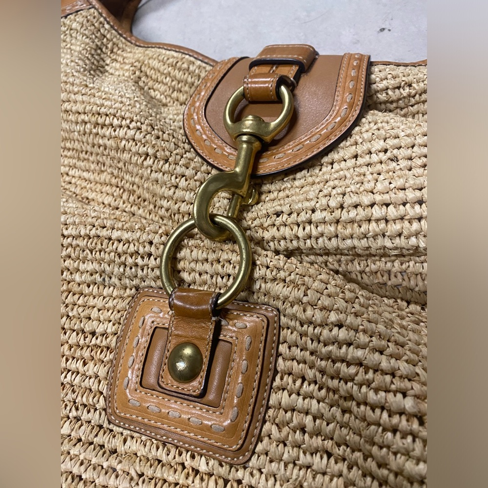 Coach Bleeker Millie Straw Hobo Tote Shoulder Bag F13374 Summer Vacation Resort - Picture 4 of 14